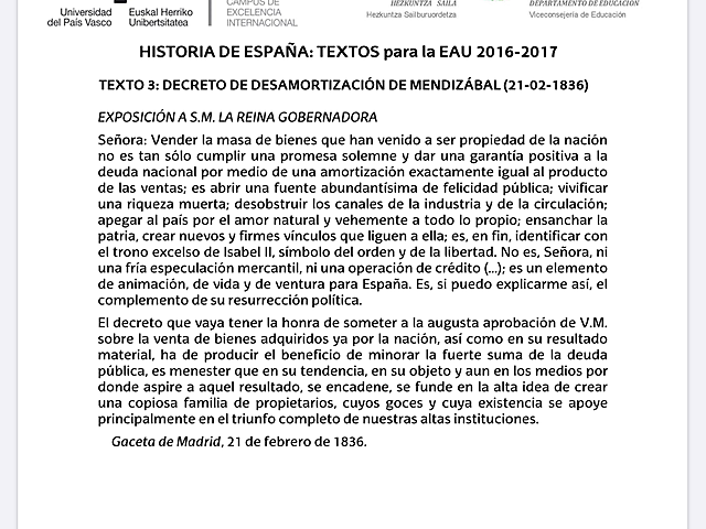 Texto 3 desamortizciones de Mendizábal