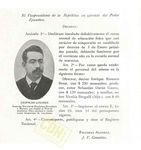 Fundación del "Curso Normal de Educación Física"