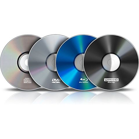 CDs, DVDs, Blue-Ray