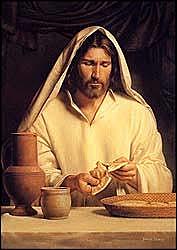Jesus breaking the bread