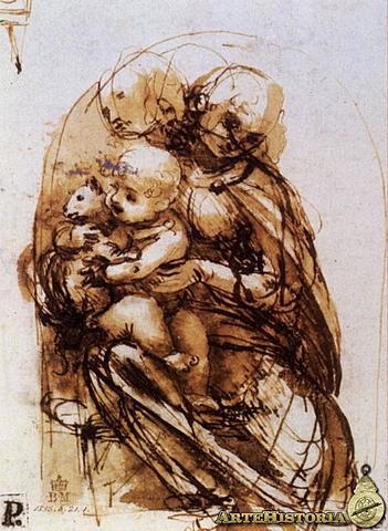 Madonna, niño y gato
