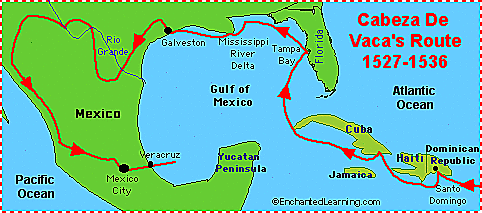 Alvar Nunez Cabeza de Vaca Sailed fro Spain