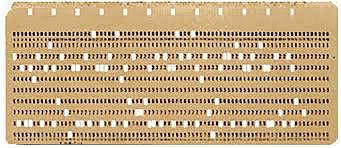 Tarjeta perforada del telar de Jacquard