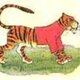 Tiger with red coat