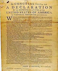 Declaración de la independencia de los Estados Unidos.
