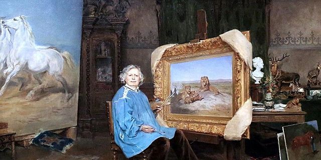 The number of female exhibitors in the Salon falls by half