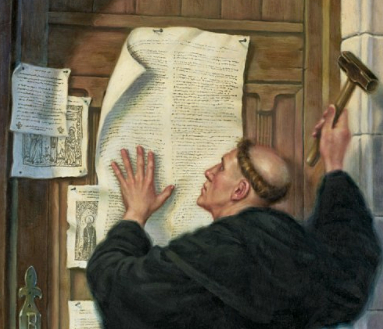 Martin Luther nailed 95 Theses to a church door.