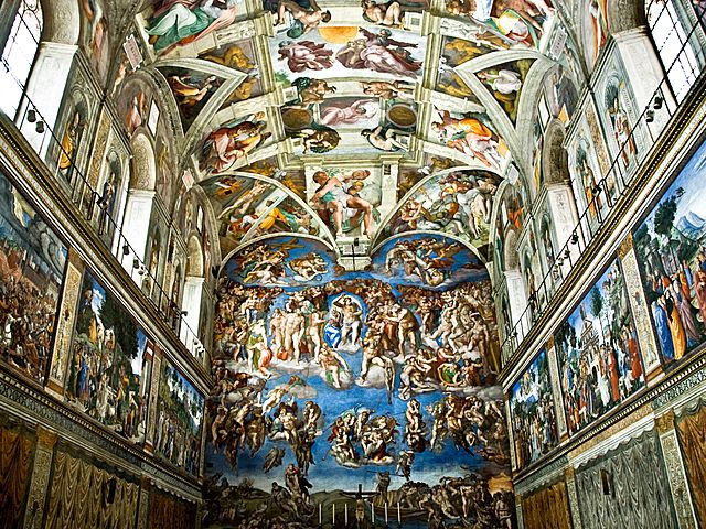 Michelangelo paints Sistine Chapel