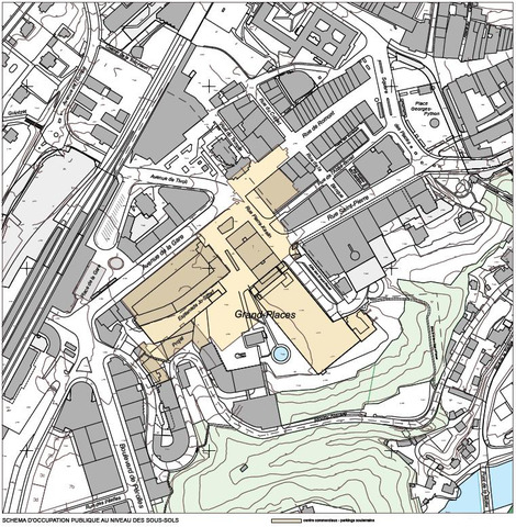 Schéma d'occupation publique au niveau des sous-sols.
