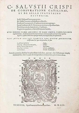 Sallustio scrive "De Catilinae Coniuratione"