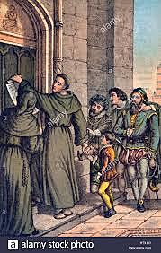 Martin Luther nailed 95 Theses to a church door