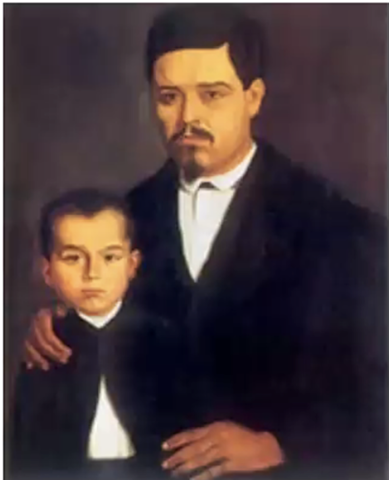 Retrato de Luciano Barajas y su hijo Pedro