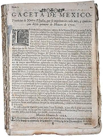 Primera publicación periódica en Nueva España