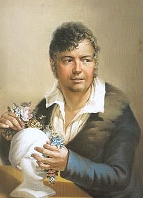 Autorretrato, pastel sobre seda. Jose Luis Rodriguez Alconedo.
