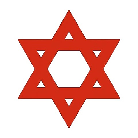 Moises Amschel Bauer pone un hexagrama rojo como signo.