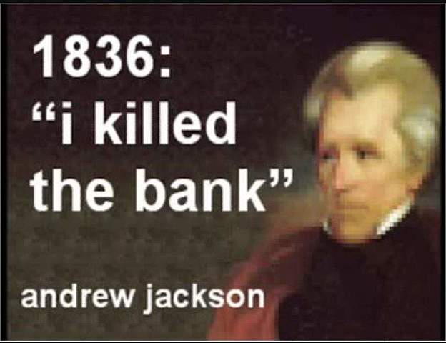 El presiente Andrew Jackson comienza la eliminacion de los depositos del gobierno en el Segundo Bando de los EU.