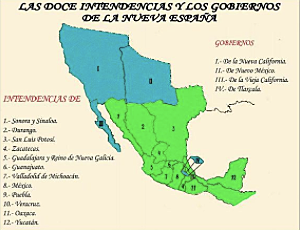 Establecimiento de 12 intendencias