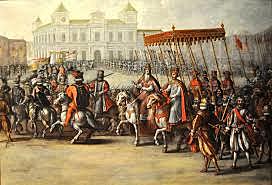 Carlos I es coronado emperador y rey de Italia en Bolonia por el Papa Clemente VII