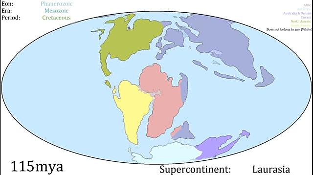 Contitnentes comienzan a adquirir formas actuales ~130