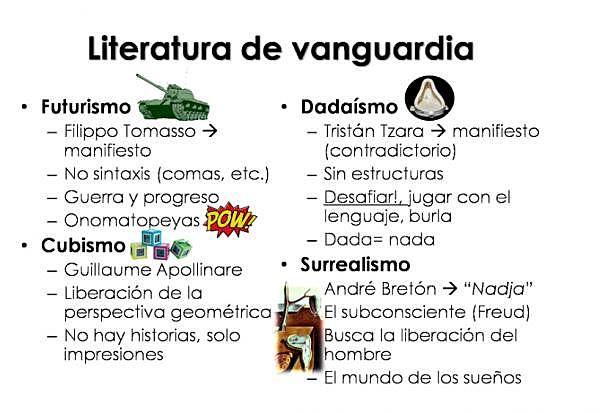 LITERATURA DE VANGUARDIAS