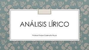 ANÁLISIS LÍRICO