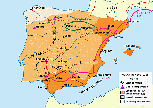 Finaliza la conquista romana de Hispania.