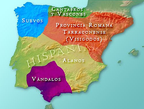 Invasiones de suevos, vándalos y alanos.