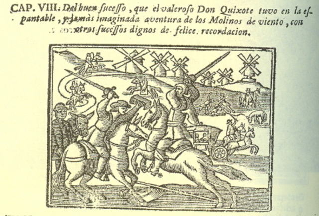 Se da una lucha entre el Quijote y el vizcaino