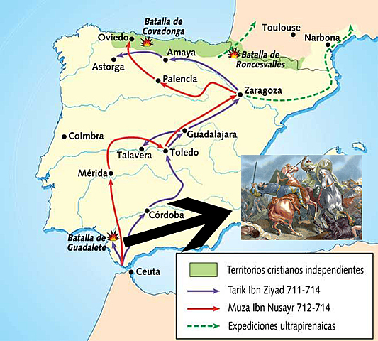 Batalla de Guadalete y desaparición del reino Visigodo
