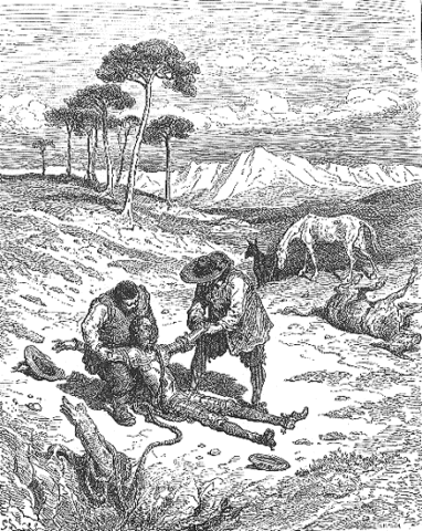 Primer enfrentamiento de Don Quijote