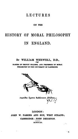 Lectures on the History of Moral Philosophy