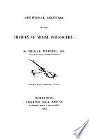 Additional Lectures on the History of Moral Philosophy