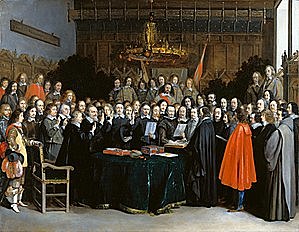 Se firma el Tratado de Westfalia, independencia de las Provincias Unidas de los Países Bajos. España conserva Flandes