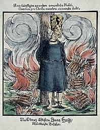 Jan Huss was burned at the stake for being a heretic.