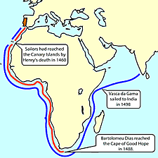 Vaso da Gama sailed around the southern tip of Africa en route to India.