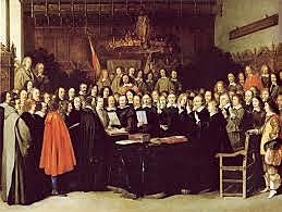 Se firma el Tratado de Westfalia, independencia de las Provincias Unidas de los Países Bajos. España conserva Flandes.