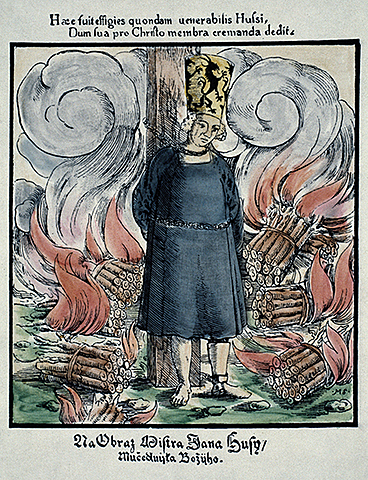 Jan Huss was burned at the stake for being a heretic.