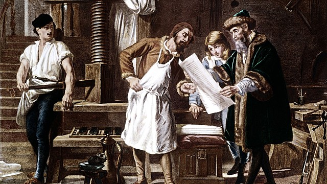 Johannes Gutenberg invented the printing press