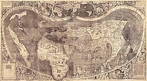 A German mapmaker names the "New World" America.
