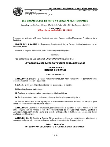 Ley Orgánica del Ejército Federal