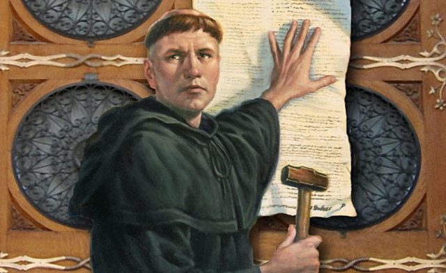 Martin Luther nailed 95 Theses to a church door.