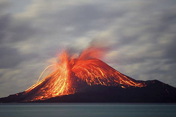 Krakatoa volcano in the Sundra Strait