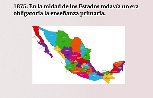 1875: En la midad de los Estados todavía no era obligatoria la enseñanza primaria.