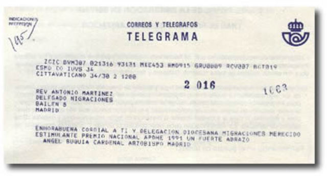 Se crea el primer telegrama publico