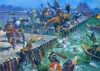 City of Tenochtitlan is flooded