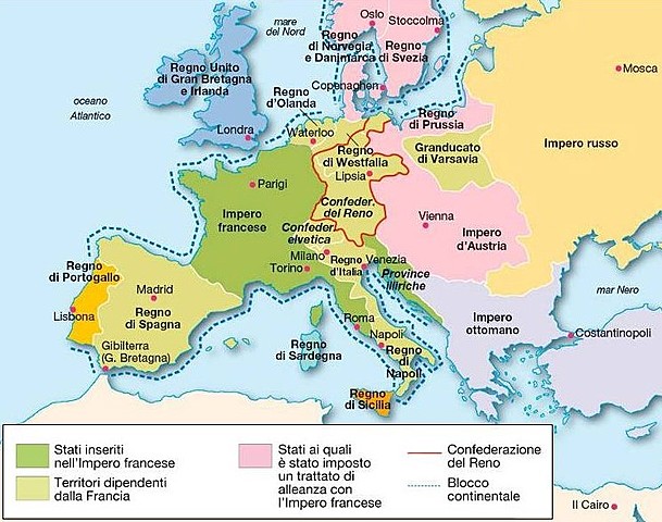 Napoleone istituisce il blocco continentale dei commerci con la Gran Bretagna