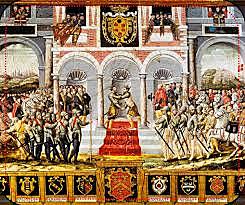 Guerra hispano-francesa, con victorias de España. Paz de Cateau-Cambrésis