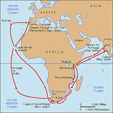 vasco De Gama sailed for Portugal