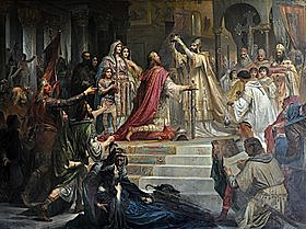 Charlemagne crowned emperor in Rome