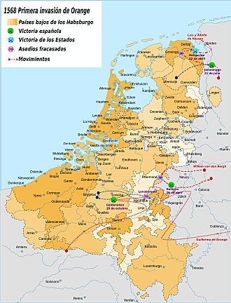 Comienzan los conflictos con los protestantes en los Países Bajos